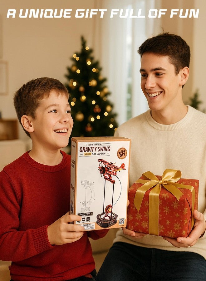 ROBOTIME 3D Wooden Puzzles for Adults, Plane Gravity Swing Model, Aircraft Model Kits for Age 14+,3D Puzzle Model Building Kit, Birthday/Christmas/Creative Gifts for Adults&Teens - Image 5